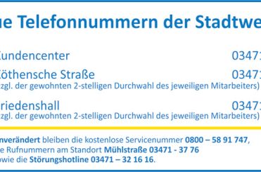 neue Telefonnummern Stadtwerke